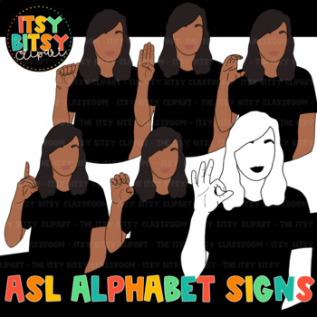 Preview of ASL Clipart - Alphabet Clipart Full Body Portrait American Sign Language