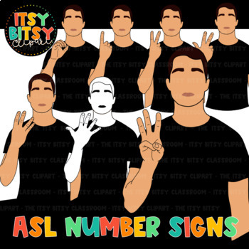 Preview of ASL Clipart - Number Clipart American Sign Language Numbers 0 to 20