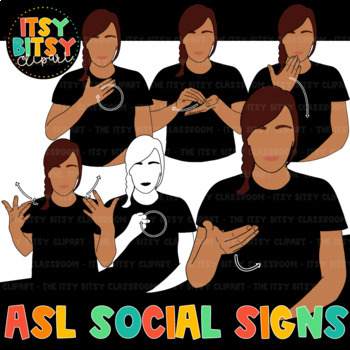 Preview of ASL Clipart Social Words American Sign Language