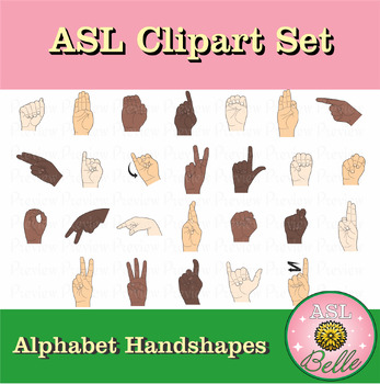 Preview of American Sign Language Clipart Set - ASL Alphabet Handshapes