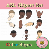 American Sign Language Clipart Set - ASL Color Signs