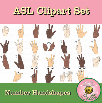 Preview of American Sign Language Clipart Set - ASL Number Handshapes