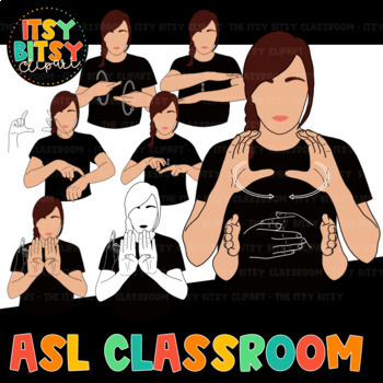 Preview of ASL Clipart - Classroom Labels American Sign Language