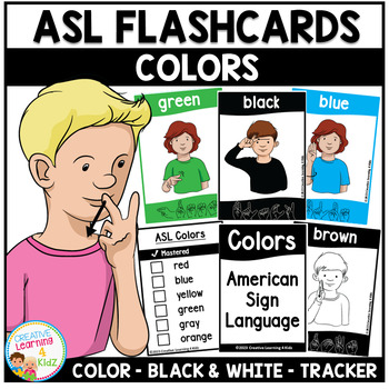 Preview of American Sign Language Color Flashcards ASL