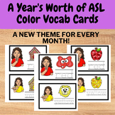 American Sign Language Color Vocab Cards for the whole yea