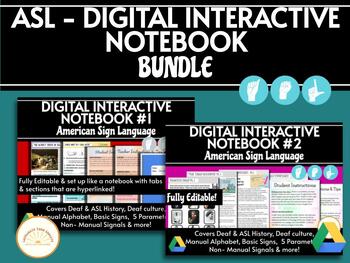 Preview of American Sign Language -  Digital Interactive Notebook Bundle