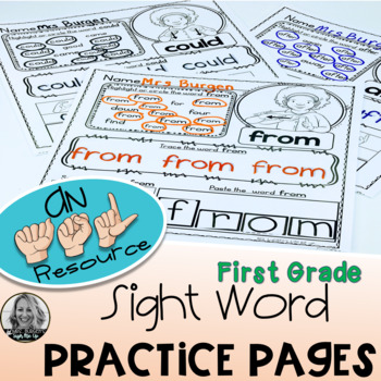 Preview of American Sign Language Worksheets FIRST GRADE