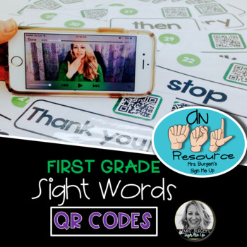 Preview of American Sign Language QR CODES First Grade