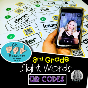 Preview of American Sign Language QR Codes Third Grade