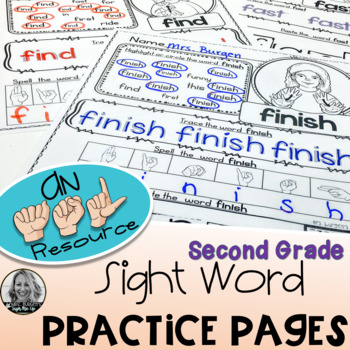 Preview of American Sign Language Worksheets SECOND GRADE