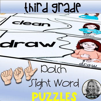 Preview of American Sign Language Dolch Sight Word Puzzles 3rd Grade