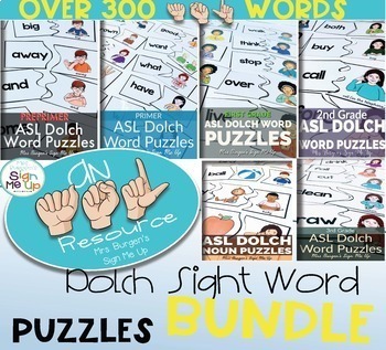 Preview of Sign Language Puzzles | Sight Words | THE BUNDLE