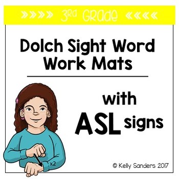 Preview of American Sign Language Dolch Sight Word Work Mats - 3rd Grade