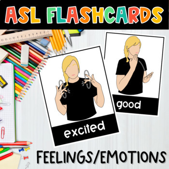 Preview of American Sign Language FEELINGS AND EMOTIONS ASL FLASHCARDS