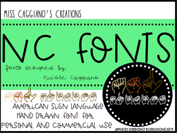 Preview of American Sign Language FONT - NC Fonts