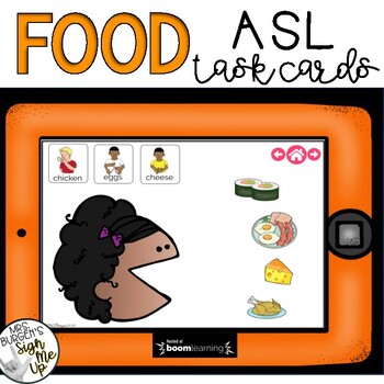 Preview of American Sign Language FOOD Boom Cards™  Distance Learning