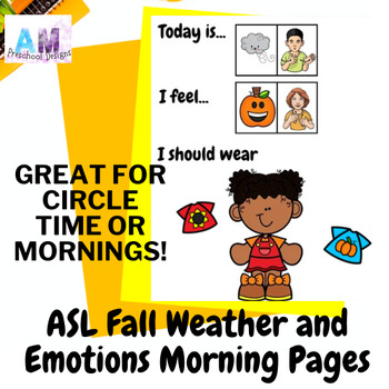 Preview of American Sign Language Fall Weather and Clothing - ASL Preschool Activity