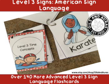 Preview of American Sign Language Flash Cards: ASL level 3 vocabulary words
