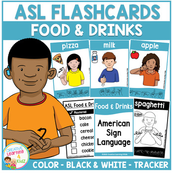 Preview of American Sign Language Food & Drink Flashcards ASL