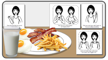 Preview of American Sign Language Food Practice GAME: Super Fun! Drag and Drop, Drawing!