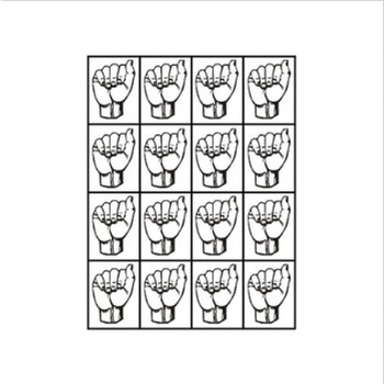 Preview of American Sign Language Moveable Alphabet Printable - Blue Vowels