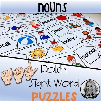 Preview of American Sign Language NOUN Dolch Sight Word Puzzles