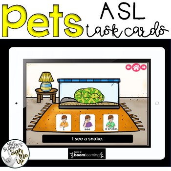 Preview of American Sign Language PETS Boom Cards™  Distance learning