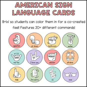 Preview of American Sign Language Pastel Rainbow Poster Cards