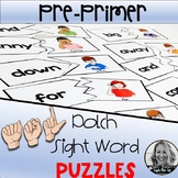 American Sign Language Preprimer Dolch Sight Word Puzzles