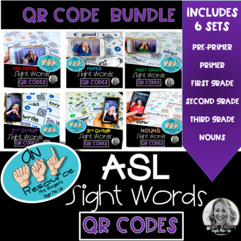 Preview of American Sign Language QR CODE Sight Word BUNDLE