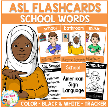 Preview of American Sign Language School Flashcards ASL