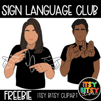 Preview of ASL Clipart - Sign Language and Club FREEBIE