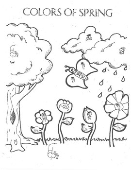 Preview of American Sign Language Spring Coloring Page