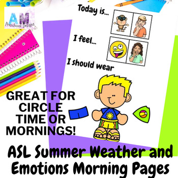 Preview of American Sign Language Summer Weather and Clothing - ASL Preschool Activity
