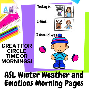 Preview of American Sign Language Winter Weather and Clothing - ASL Preschool Activity