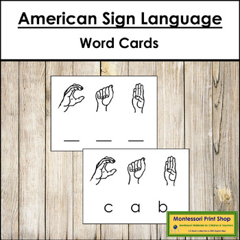 Preview of American Sign Language Word Cards