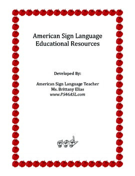 Preview of American Sign Language Workbook of Educational Resources