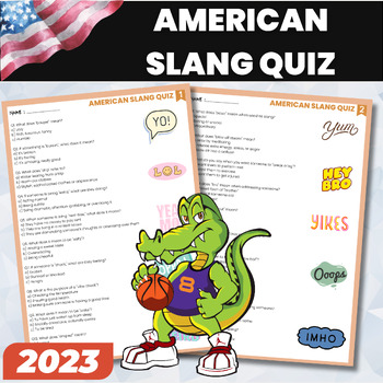 Preview of American Slang Quiz | US Vocabulary Slang Quiz | Pop Culture Language Quiz