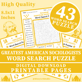 American Sociologists Word Search Puzzle Worksheet Activity