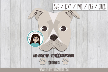 Download American Stafford Terrier Dog Svg Dxf Png Eps Jpeg By Cute Little Clipart