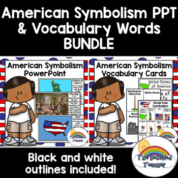 Preview of American Symbolism PowerPoint & Vocabulary Words BUNDLE | Symbolism Day PPT