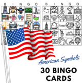 American Symbols - 30 Bingo Cards