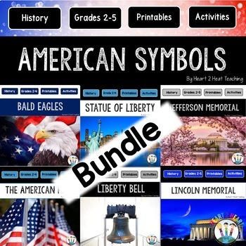 Preview of American Symbols Activities Unit Worksheets 2nd Grade Statue of Liberty Bell