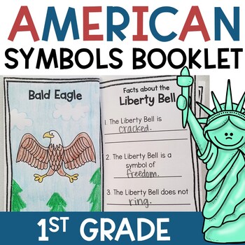 Preview of First Grade American Symbols Booklet with 12 US Symbols