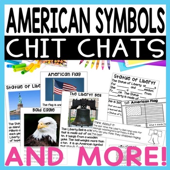 Preview of American Symbols Chit Chat Messages Close Reading Passages, President's Day