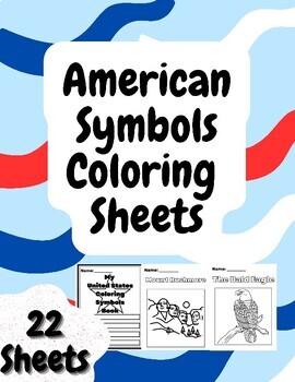Preview of American Symbols Coloring Pages- 22 Pages