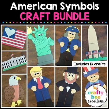 Preview of American Symbols Crafts Bundle | Presidents Day | Patriotic Craft Activities