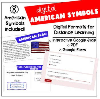 Preview of American Symbols Distance Learning Pack