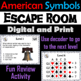 Patriotic American Symbols Activity Escape Room Game