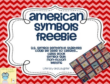 Preview of American Symbols FREEBIE  U.S. Symbol Quilt or Class Book Printable